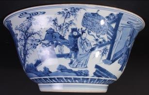 Chinese blue and white bowl, Kangxi period (1661-1722)