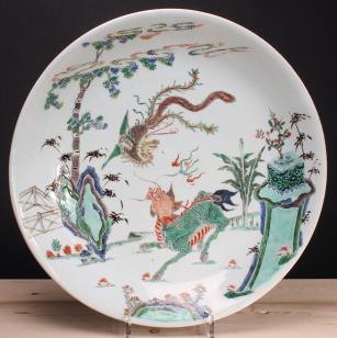 Chinese famille verte dish, Kangxi