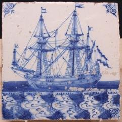 Dutch tile with ship