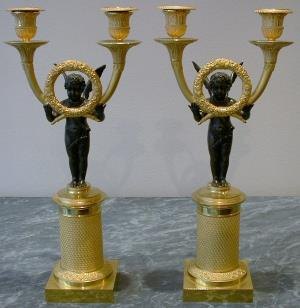 Pair of French candelabra, Empire